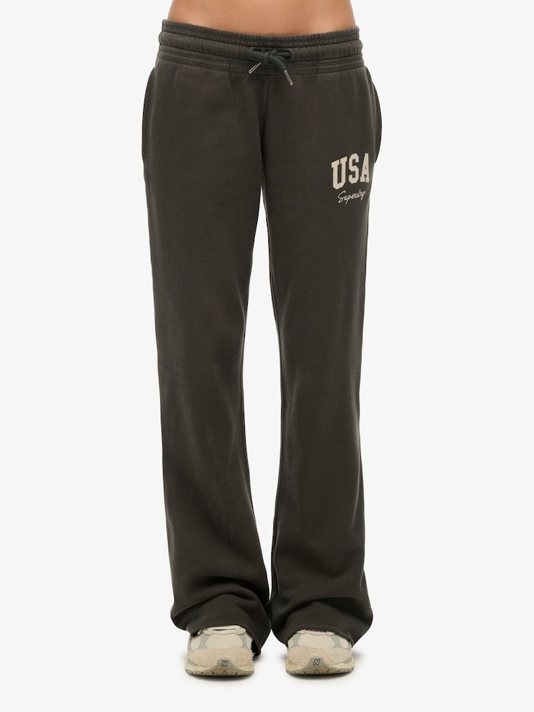 Superdry Grey Athletic Essentials Low Rise Flare Joggers - Image 1 of 5