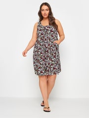 Yours Curve Black Floral Ditsy Pocket Dress - Image 1 of 5