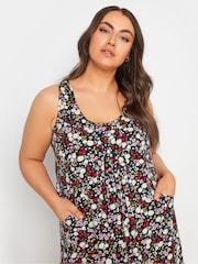 Yours Curve Black Floral Ditsy Pocket Dress - Image 4 of 5