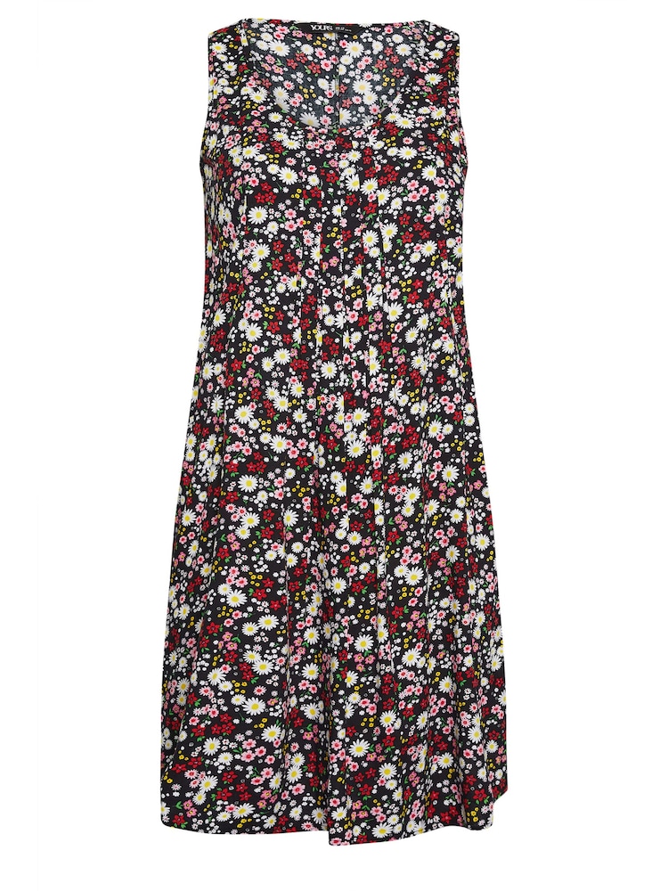 Yours Curve Black Floral Ditsy Pocket Dress - Image 5 of 5 Yours Curve Black Floral Ditsy Pocket Dress - Image 5 of 5