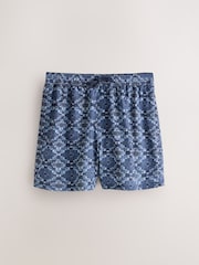 Индиго көк - Textured Navajo Style 5 Inch Swim Shorts - 8ичинен 6 сүрөт