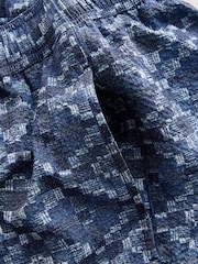 Индиго көк - Textured Navajo Style 5 Inch Swim Shorts - 8ичинен 8 сүрөт