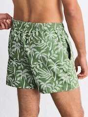 Khaki Green/Ecru Palm Print 5 Inch Swim Shorts - Image 6 of 9