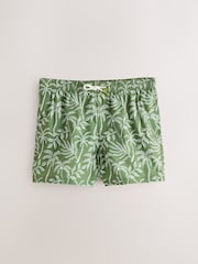 Khaki Green/Ecru Palm Print 5 Inch Swim Shorts - Image 7 of 9