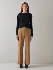 LK Bennett Blue Mirren Midnight Plain Shank Button Jumper - Image 1 of 4