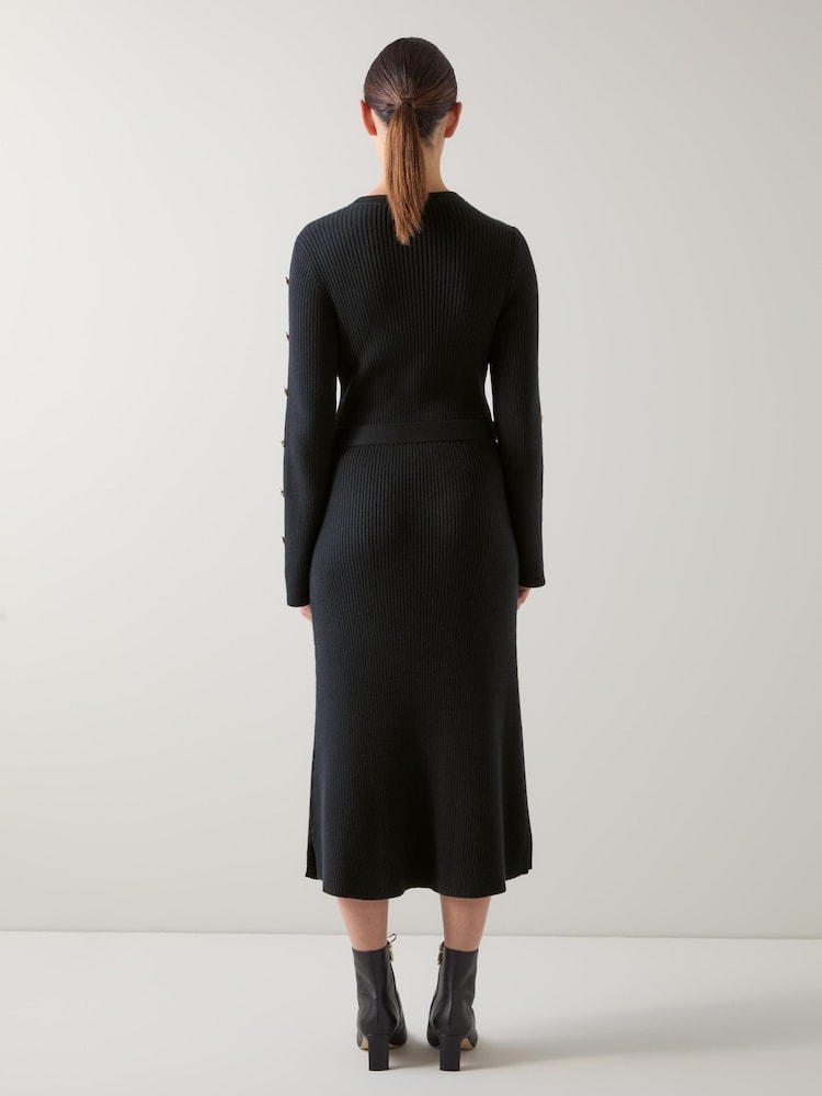 LK Bennett Mirren Plain Shank Button Jumper Dress - Imagem 2 de 3