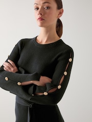LK Bennett Mirren Plain Shank Button Jumper Dress - Imagem 3 de 3
