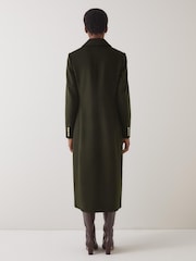 LK Bennett Green Natalia Plain Wool Fitted Double Breasted Coat - Image 2 of 4