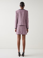 LK Bennett Pink Tweed And Trim Jacket - Image 3 of 4
