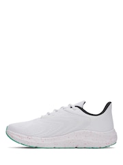 Under Armour White/Green Charged Pursuit Trainers - Image 2 of 5
