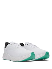Under Armour White/Green Charged Pursuit Trainers - Image 3 of 5