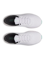 Under Armour White/Green Charged Pursuit Trainers - Image 4 of 5