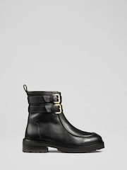 LK Bennett Black Bennie Plain Leather Ankle Boots - Image 1 of 4