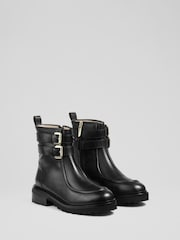 LK Bennett Black Bennie Plain Leather Ankle Boots - Image 2 of 4