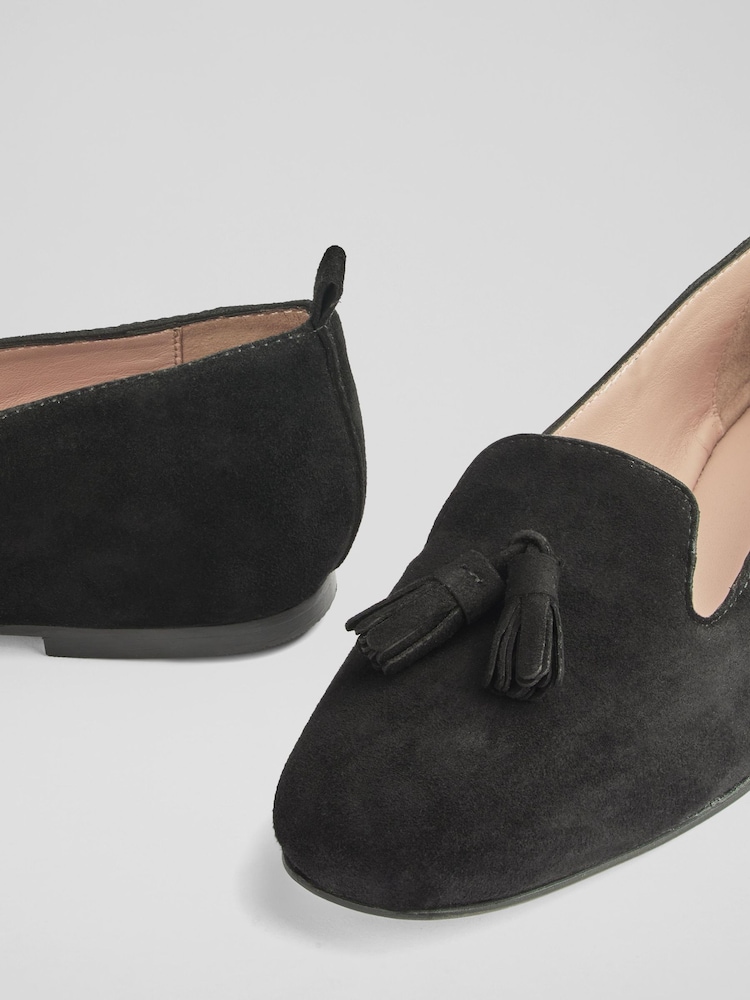 LK Bennett Black Jessie Tassel Lounge Flats - Image 4 of 4