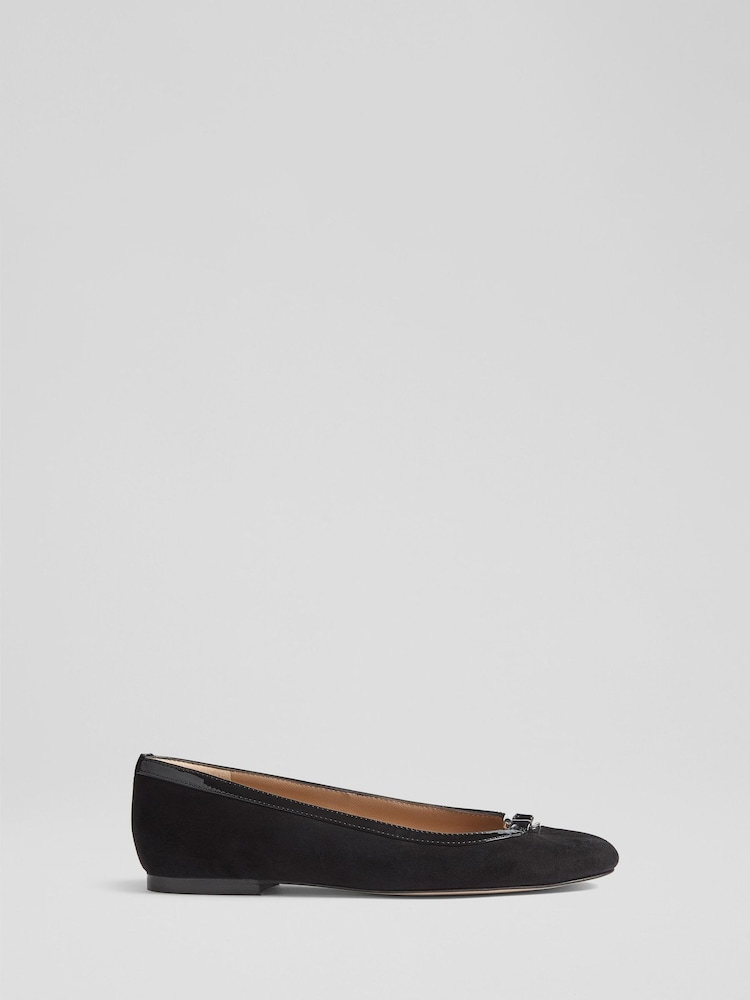 LK Bennett Black Oloid Dollie Leather Ballet Flats - Image 1 of 3