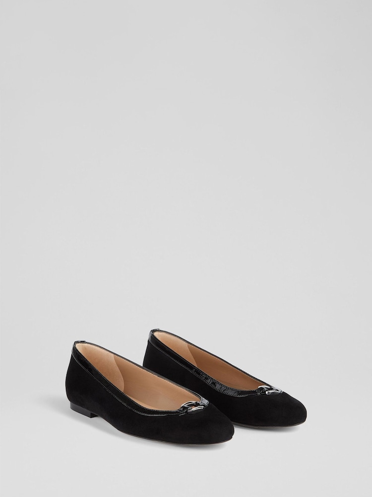 LK Bennett Black Oloid Dollie Leather Ballet Flats - Image 2 of 3