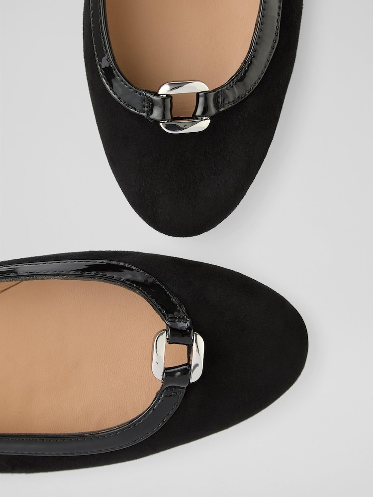 LK Bennett Black Oloid Dollie Leather Ballet Flats - Image 3 of 3
