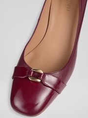 LK Bennett Red Oloid Plain Block Heel Courts - Image 4 of 4