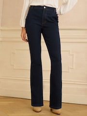 Love & Roses Dark Rinse Wash Petite Scallop Pocket Bootcut Jeans - Image 1 of 4