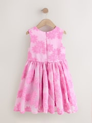 Roz - Floral Texture Rochie (3-16ani) - Imaginea 5 din 7