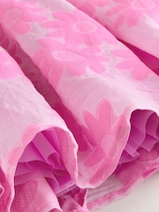 Roz - Floral Texture Rochie (3-16ani) - Imaginea 6 din 7