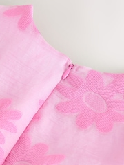 Roz - Floral Texture Rochie (3-16ani) - Imaginea 7 din 7