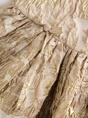 Gold Jacquard Occasion Dress (3-16yrs) - Image 8 of 9