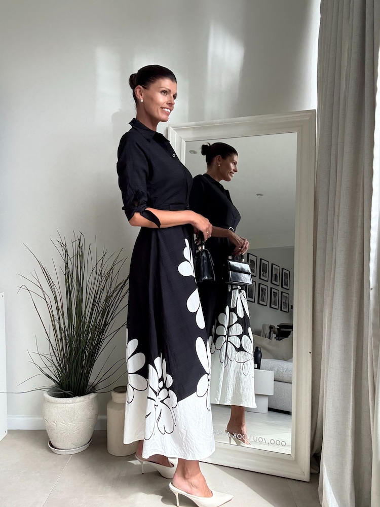 Style Cheat Black Daphne Belted Shirt Dress - Image 2 of 4