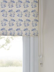 Blue Ready Made Blackout Bathroom/Kitchen Leaf Print Roller Blinds - Image 6 of 6