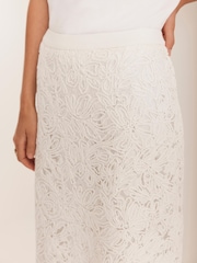 Mint Velvet White Lace Pencil Skirt - Image 3 of 7