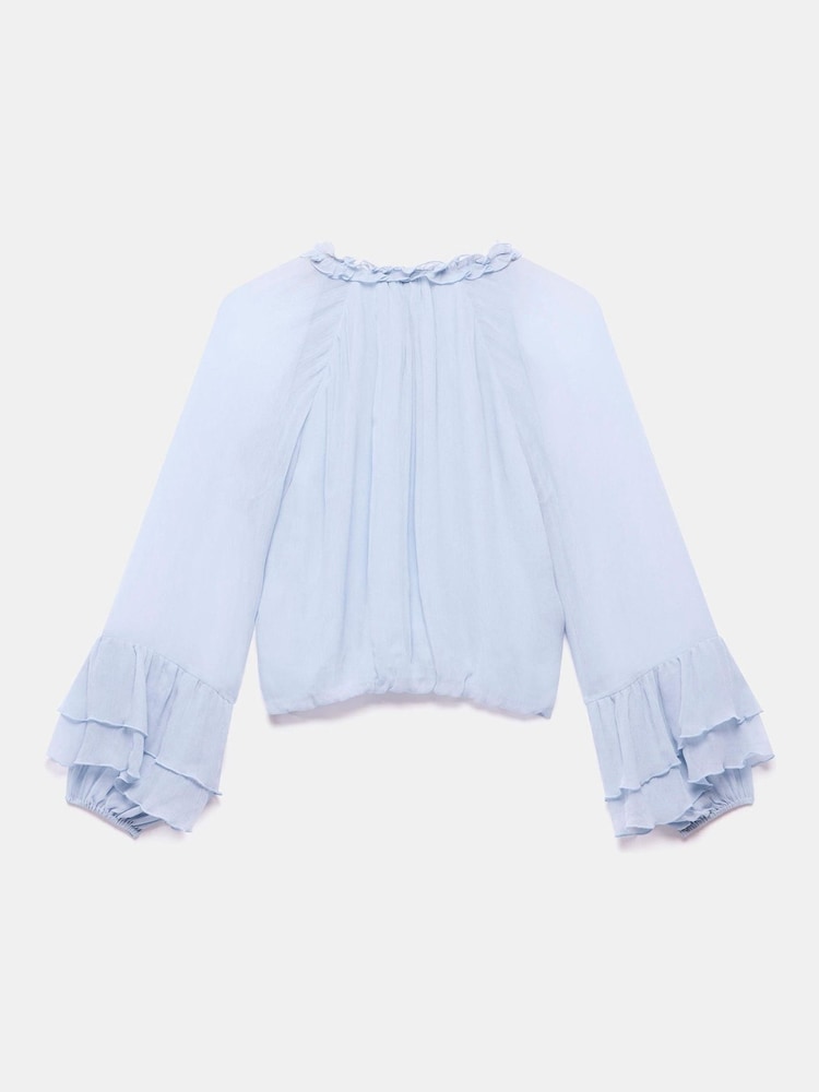 Mint Velvet Blue Ruffle Detail Blouse - Image 8 of 8 Mint Velvet Blue Ruffle Detail Blouse - Image 8 of 8