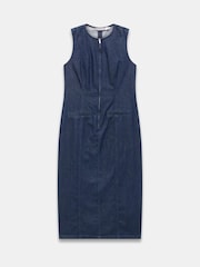 Mint Velvet Blue Denim Midi Dress - Image 7 of 8