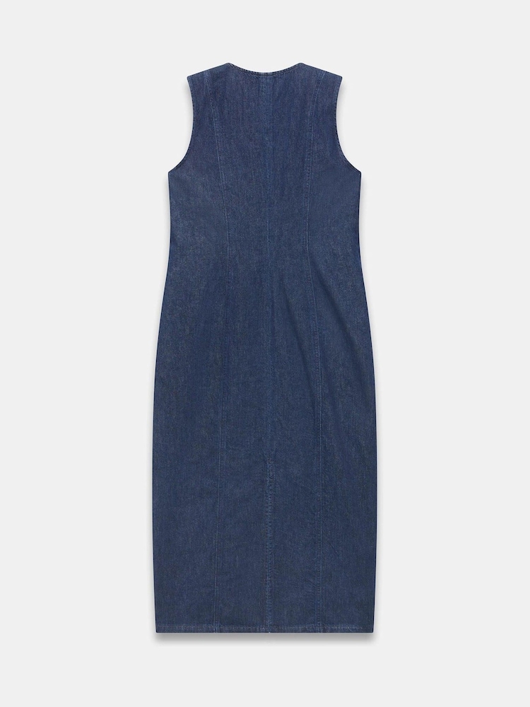 Mint Velvet Blue Denim Midi Dress - Image 8 of 8