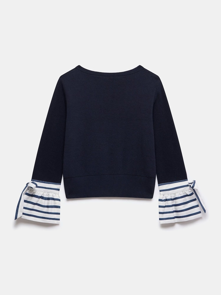 Mint Velvet Blue Cotton Blend Striped Cuff Jumper - Image 8 of 8 Mint Velvet Blue Cotton Blend Striped Cuff Jumper - Image 8 of 8