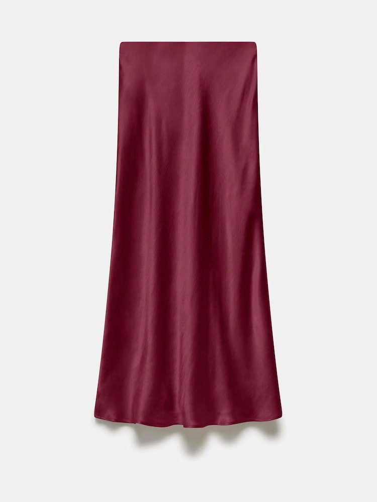 Mint Velvet Red Satin Slip Midi Skirt - Image 8 of 8