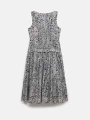 Mint Velvet Blue Floral Print Drop Waist Midi Dress - Image 8 of 8