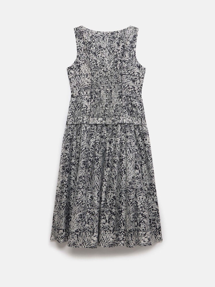 Mint Velvet Blue Floral Print Drop Waist Midi Dress - Image 8 of 8