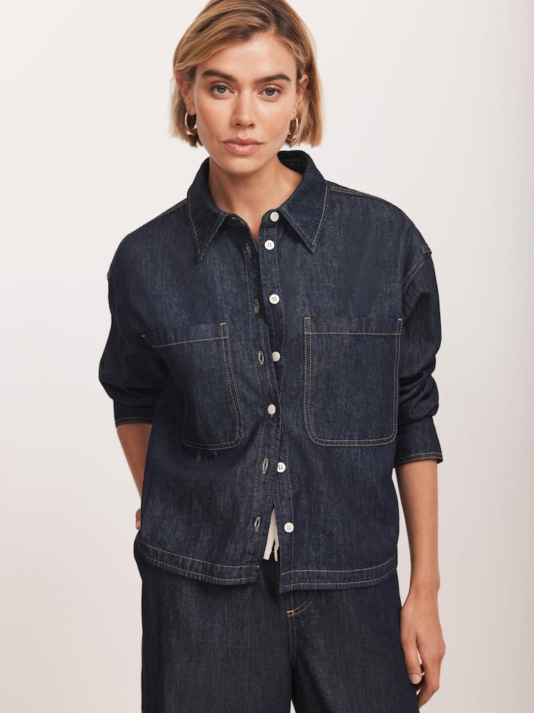Mint Velvet Blue Denim Shirt - Image 2 of 9
