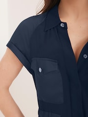 Mint Velvet Blue Utility Midi Dress - Image 5 of 8