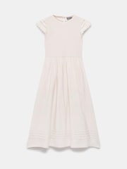 Mint Velvet Natural Crochet Trim Woven Jersey Midi Dress - Image 7 of 8