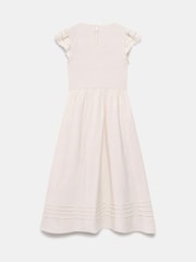 Mint Velvet Natural Crochet Trim Woven Jersey Midi Dress - Image 8 of 8