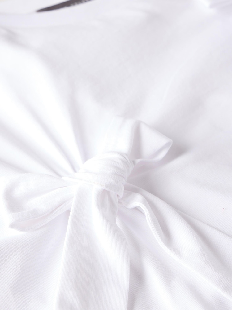 Mint Velvet White Bow Detail T-Shirt - Image 8 of 8