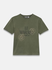 Mint Velvet Green Graphic Print Slogan T-Shirt - Image 6 of 7
