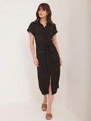 Mint Velvet Brown Utility Midi Dress - Image 1 of 8