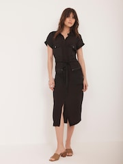 Mint Velvet Brown Utility Midi Dress - Image 4 of 8