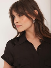 Mint Velvet Brown Utility Midi Dress - Image 6 of 8