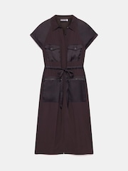 Mint Velvet Brown Utility Midi Dress - Image 7 of 8