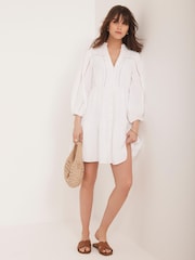 Mint Velvet White Mini Cotton Boho Dress - Image 3 of 7