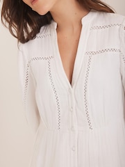 Mint Velvet White Mini Cotton Boho Dress - Image 4 of 7